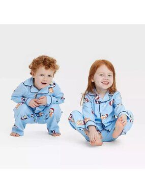 Bluey Christmas Pajamas Toddler Size 2T Blue 2 Piece PJs Set Flannel Shirt Pants
